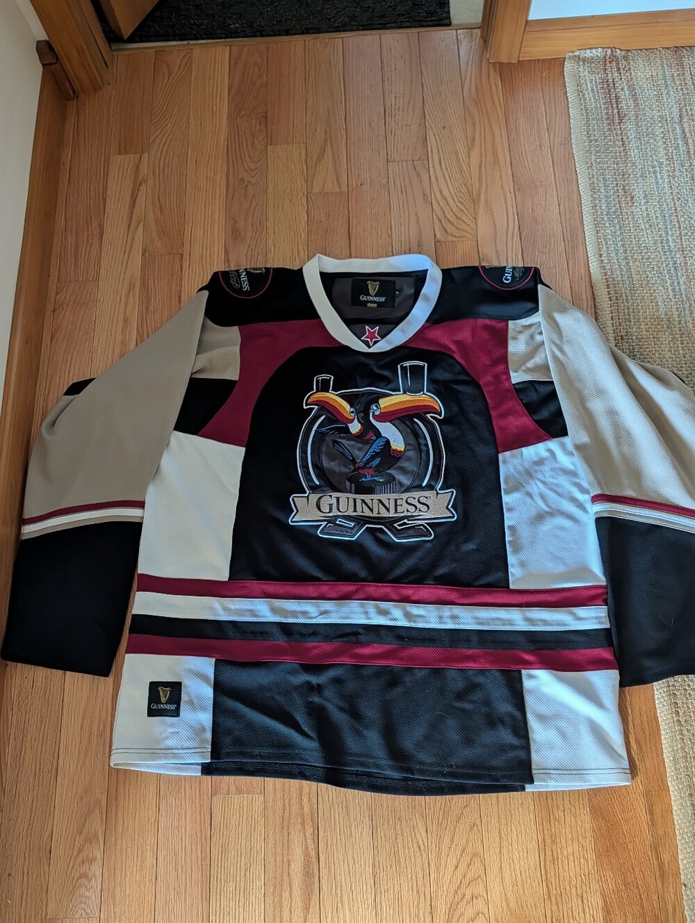 Throwback Vintage Y2K Guinness Toucan Hockey Jersey NHL Embroidered Streetwear